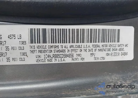 2012 Jeep Patriot Sport из США, поврежденный, VIN 1C4NJRBB5CD584656